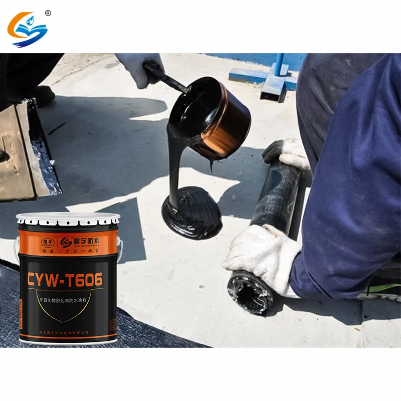 Elastomeric Non-Cured Basement Roof Concrete Foundation Waterproofing Waterproof Rubber Coating Paint With Membrane