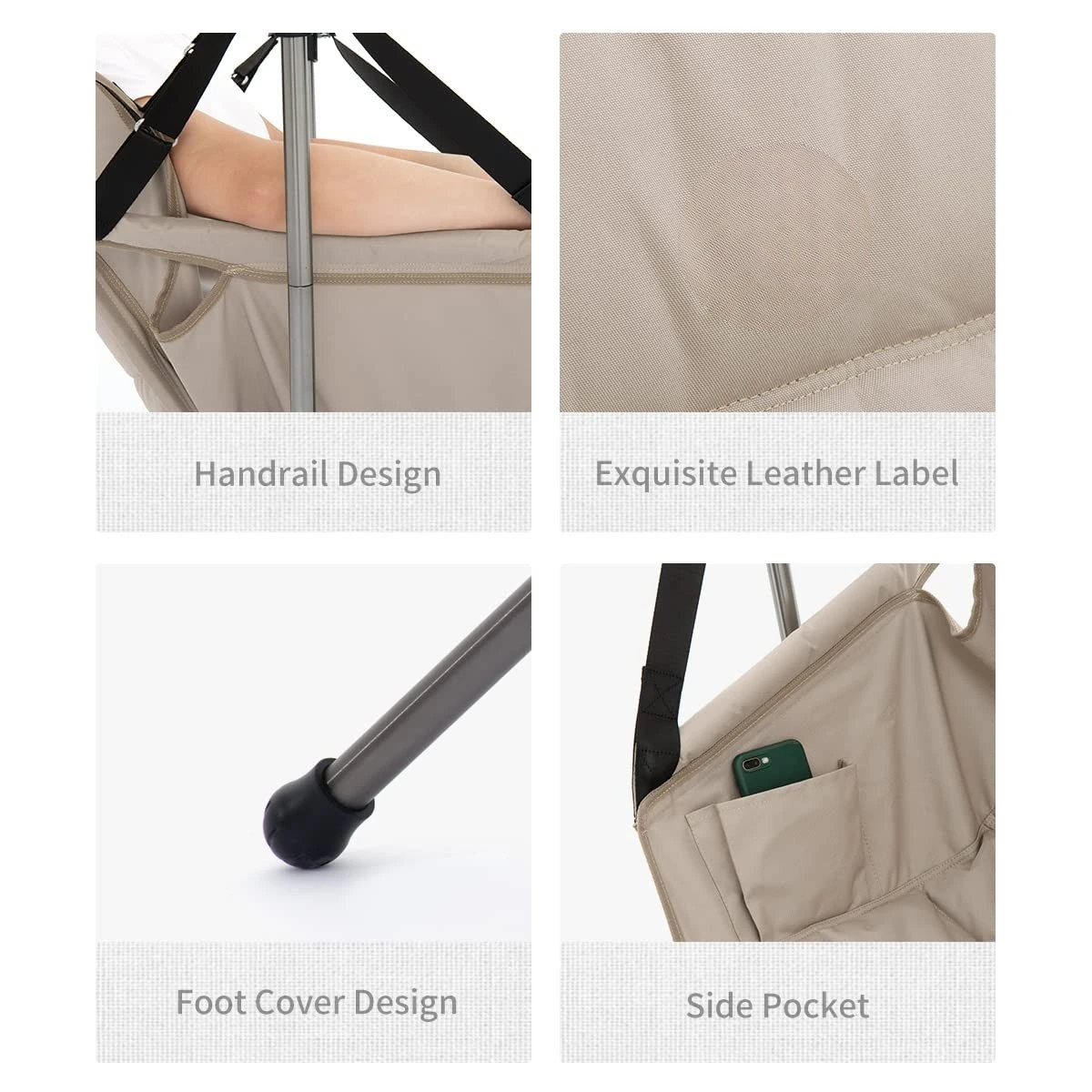 Outdoor Hammock Camping Chair for Adults Lawn Beach Camp Outside Portable Folding Can Bearing 264lbs Rocking Chair