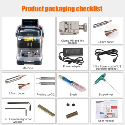 Xhorse Dolphin  II Xp-005L Xp005L Auto Automatic Portable Duplicator Adjustable Screen Built-In Battery Car Key Cutting Machine