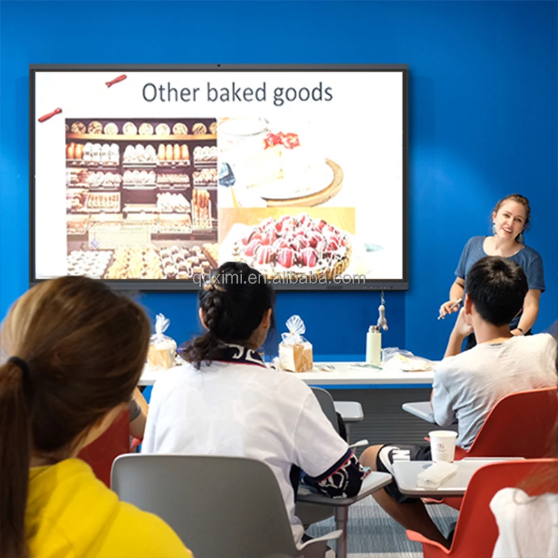 QDE  65 75 85 86 98 Inch Touch Screen Stand Electronic Whiteboard Flat Panel Interactive Classroom Smartboards