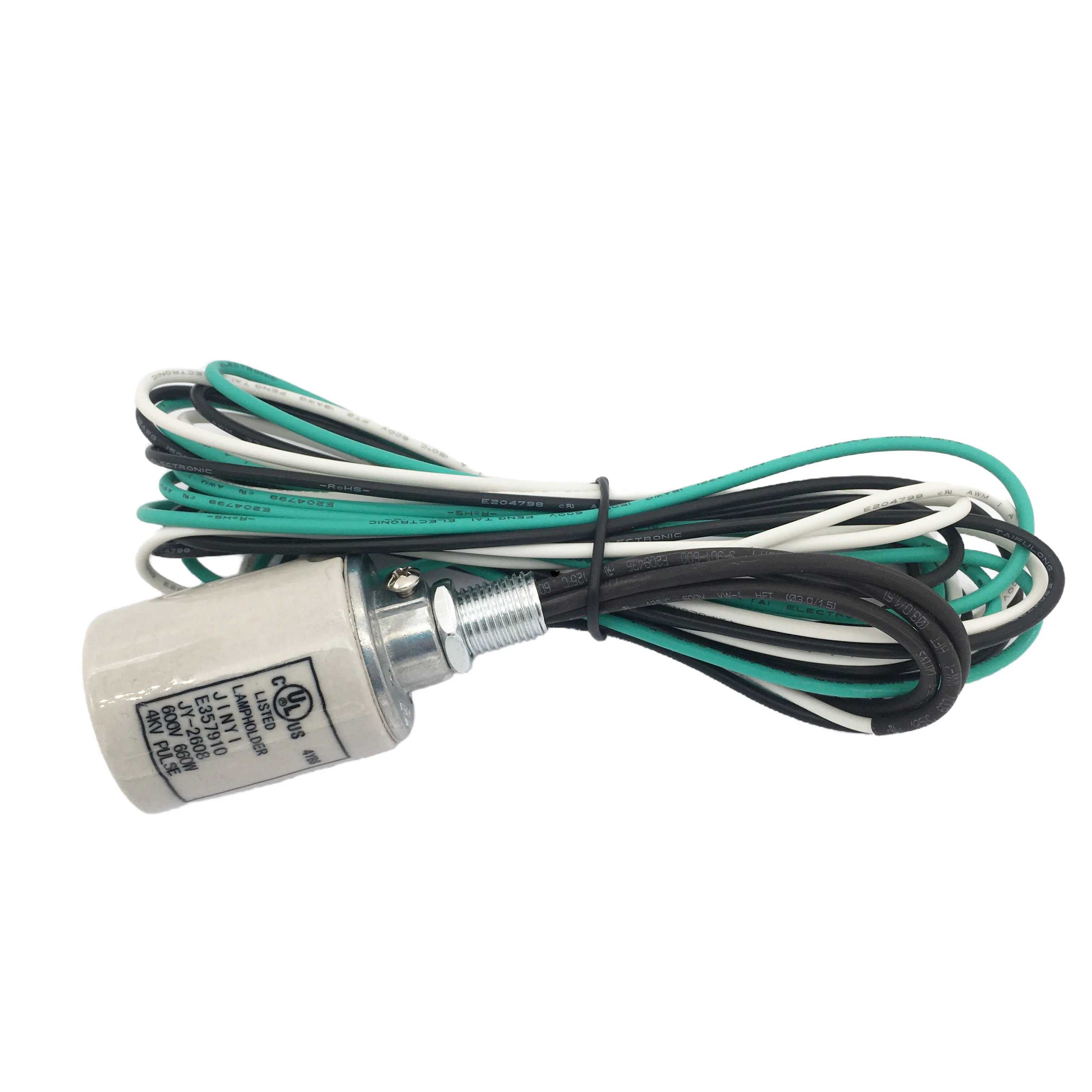 E26 E27 600V 660W 4kv Pulse High Voltage Ceramic Porcelain screw Lamp Holders with 6 feet Cord