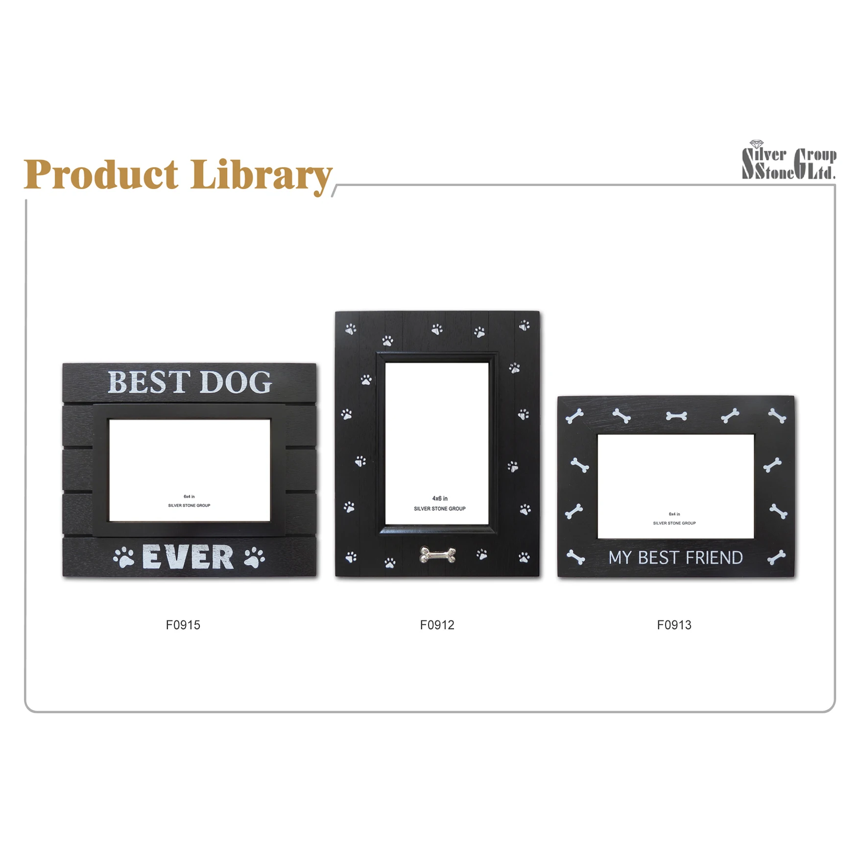 wholesale magnetic Pet memorial frame keepsake Paw Print dog wooden animal Photo Frames  with Imprint Kit