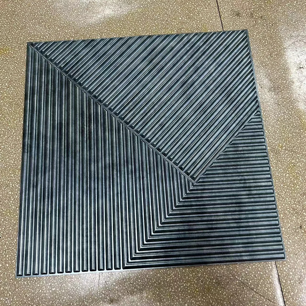 Waterproof wpc cladding wall panel decoration 3d fluted wall cladding indoor pvc 3d wall panels red copper rust