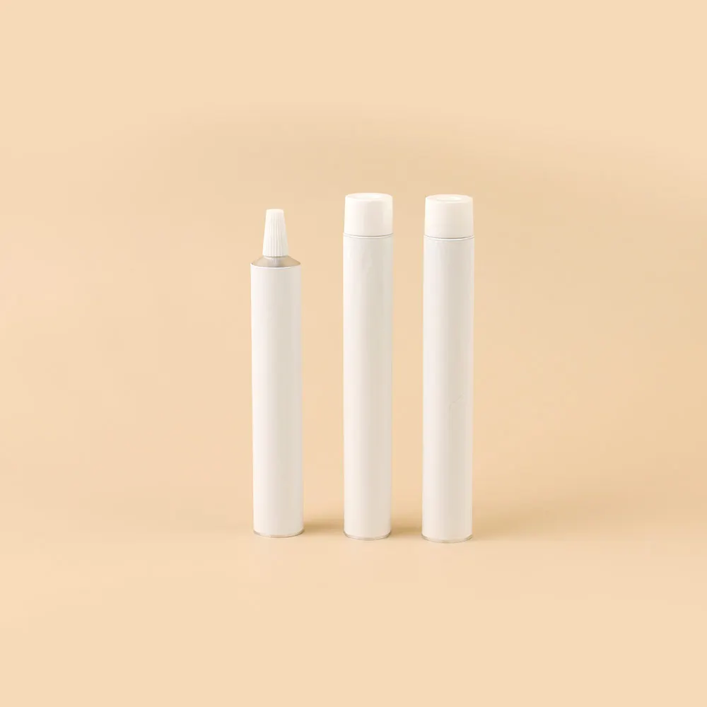 Six Color Soft Aluminum Adhesive Tubes Packaging With Extended Plastic Nozzle