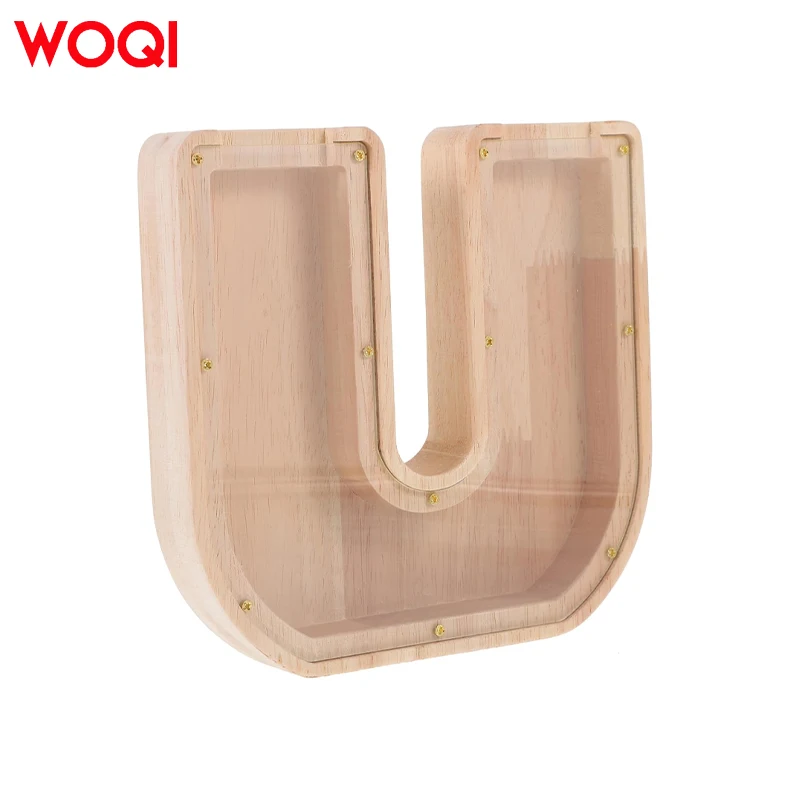WOQI 26 Transparent Alphabet Letter Money Saving Box Custom Text Name DIY Creative Gift Piggy Bank Toy