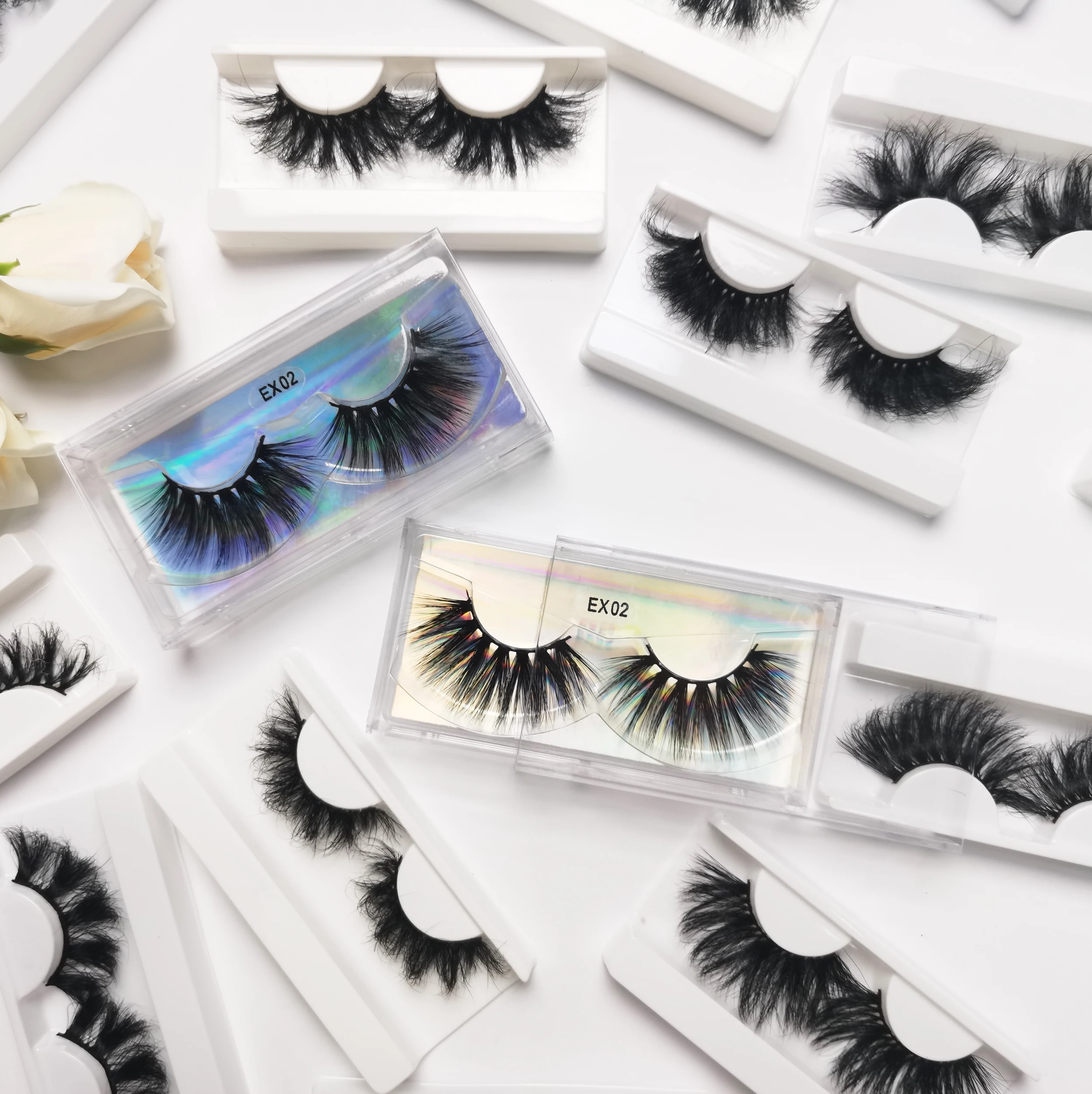 
Wholesale Eyelash Label Lash Box 3d Bottom Full Strip Mink Lashes Dramatic Mink Eyelashes Vendors 3d 25mm Mink Eyelash 