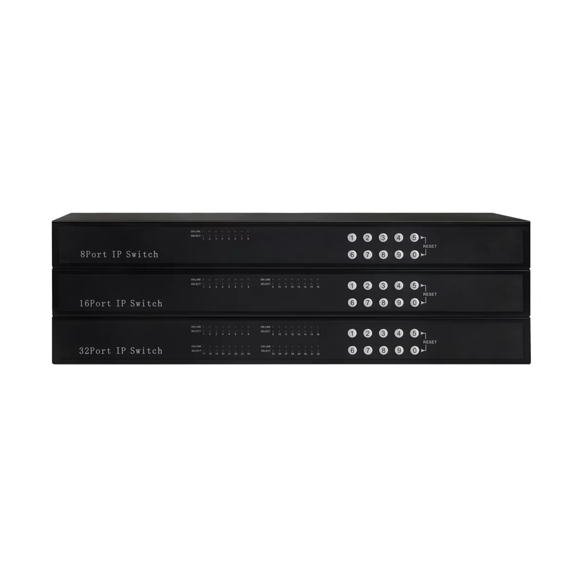 4/8/16 Ports 4K RJ45 Ethernet FHD 1U Rackmount Support Cascade Over IP 8 Ports KVM Switch