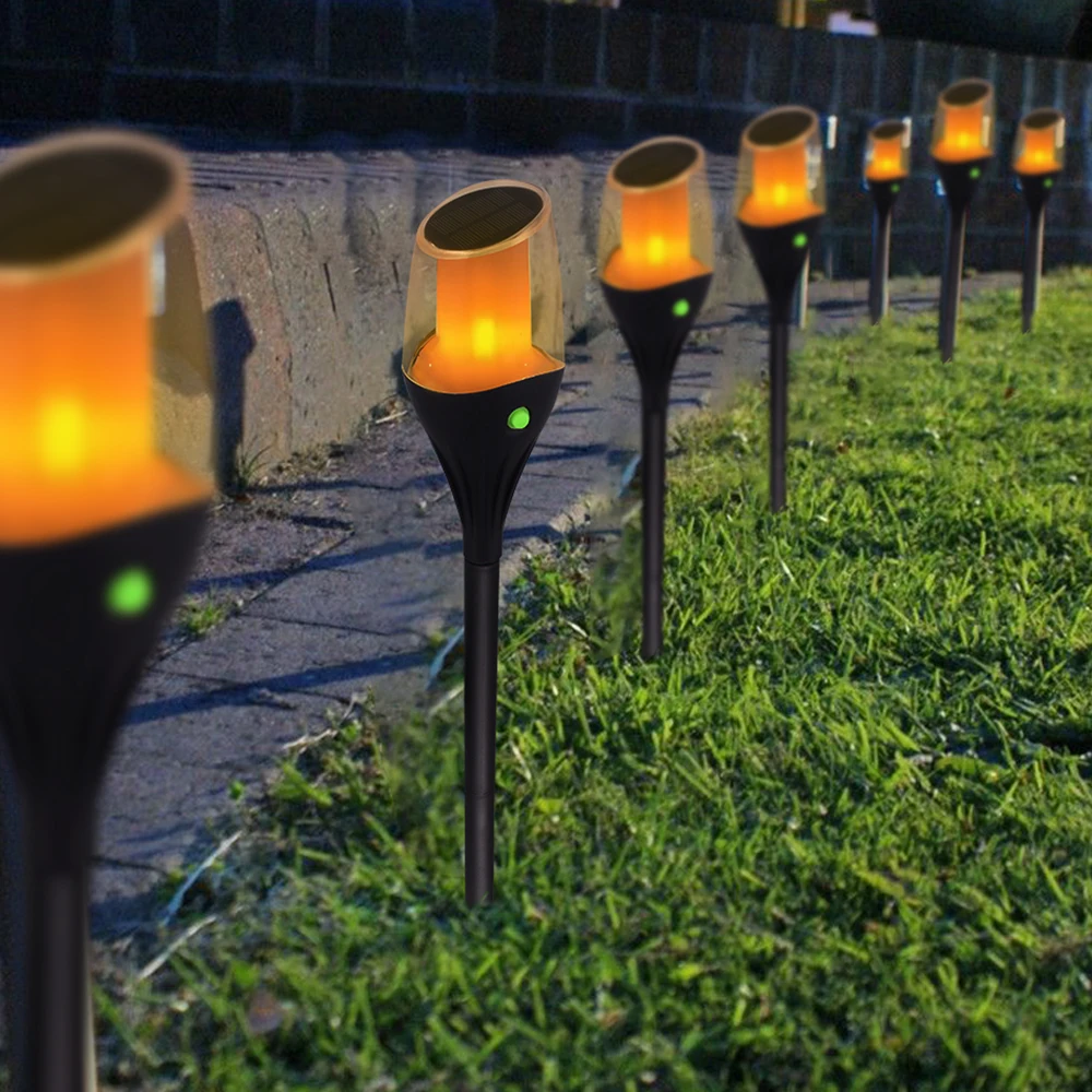 NEW Sensor Outdoor Waterproof Solar Energy Led Flame Light 12v Lawn Projection Lamp Solar Torch Lights With Flickering Flames