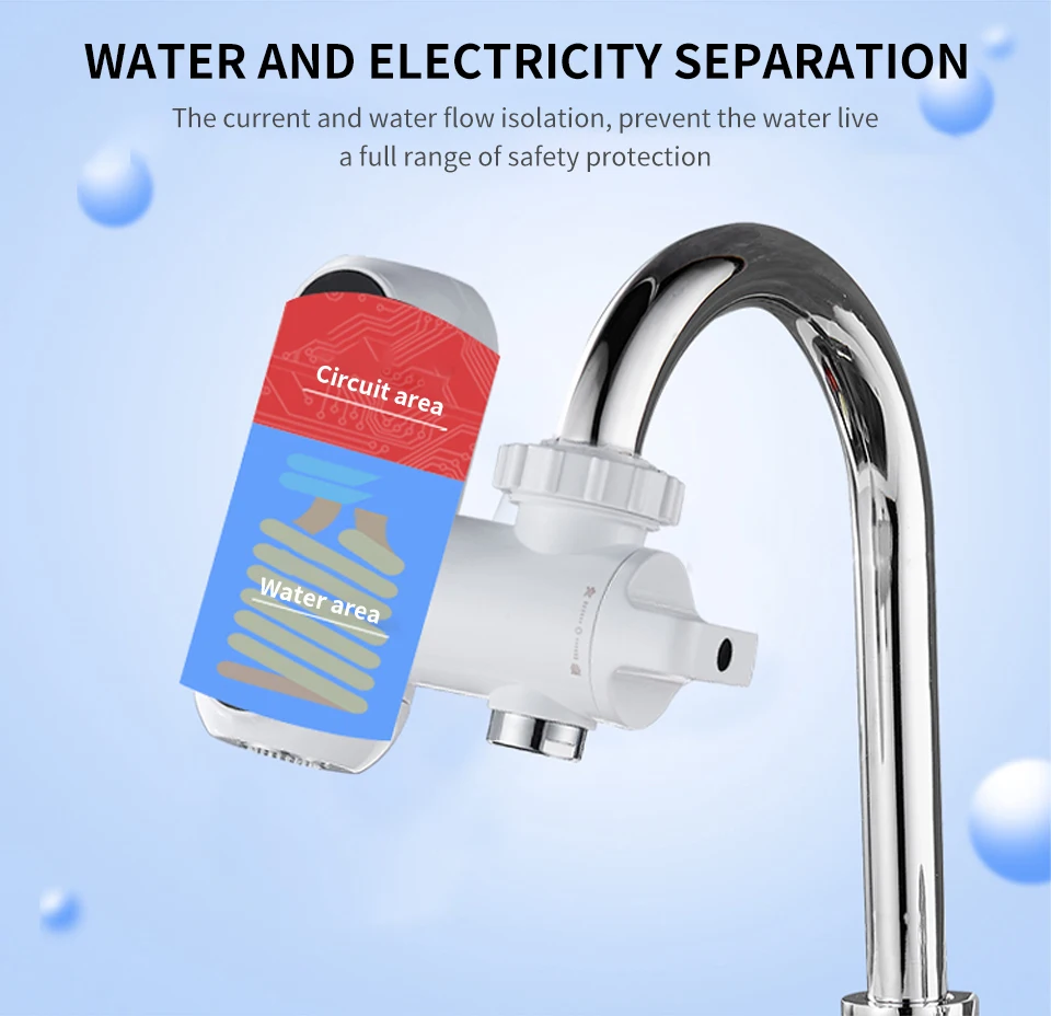 Tankless Electric Newest Water Heater Kitchen Instant Hot Water Tap Heater Water Faucet Instantaneous Heater 3400w 220V