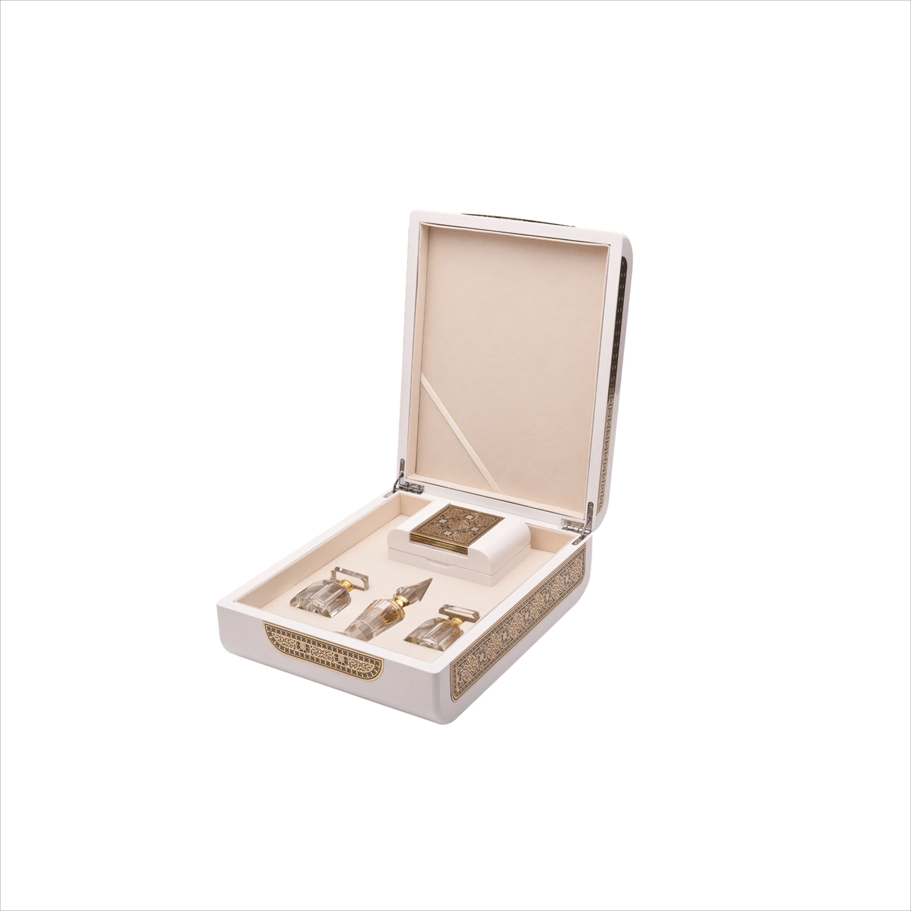 
Luxury customized logo arabic wooden perfume gift box packaging 
