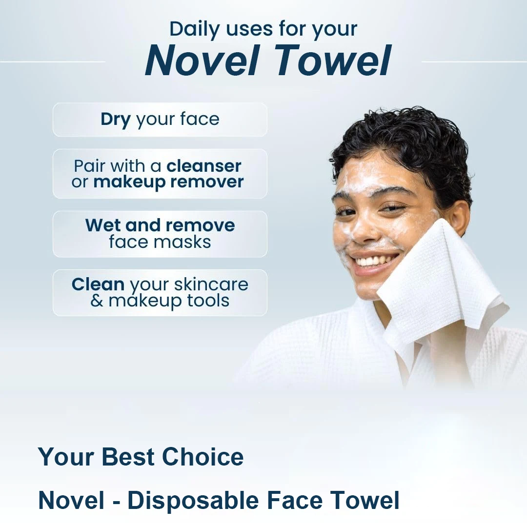 50 Counts Ultra Soft Makeup Remover Dry Wipes 100% Cotton Face Towel Disposable Face Towelette