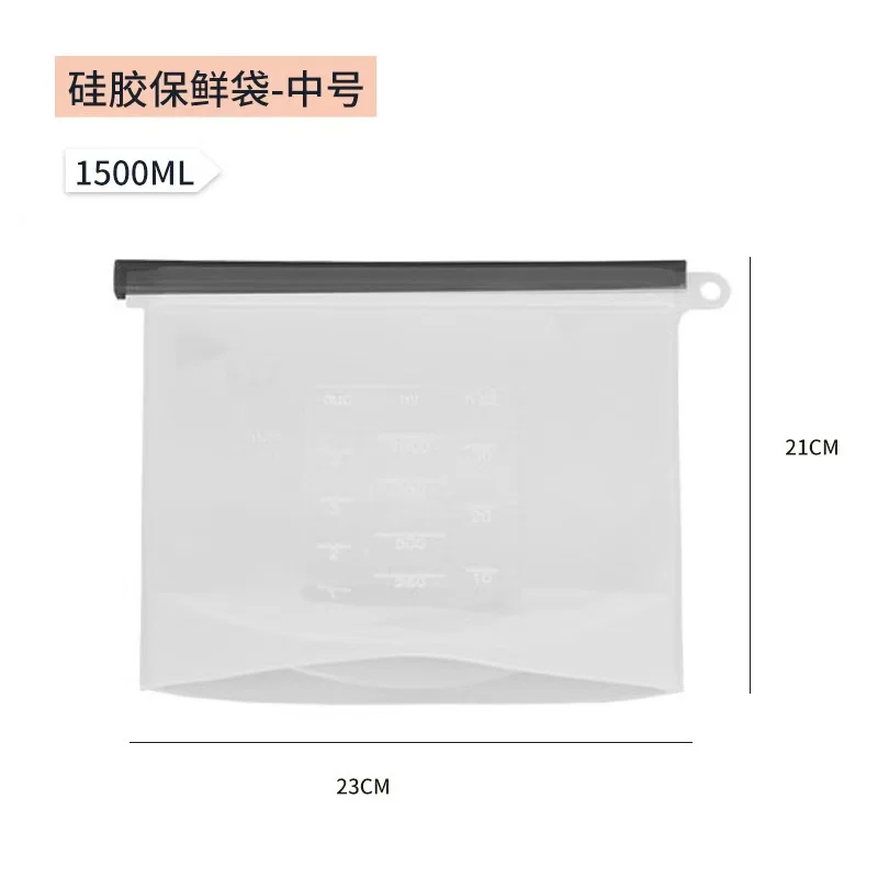 Reusable Dishwasher Safe Kitchen Freezer Keep Fresh Bag Leakproof Stand Up Silicone Food Storage Bags