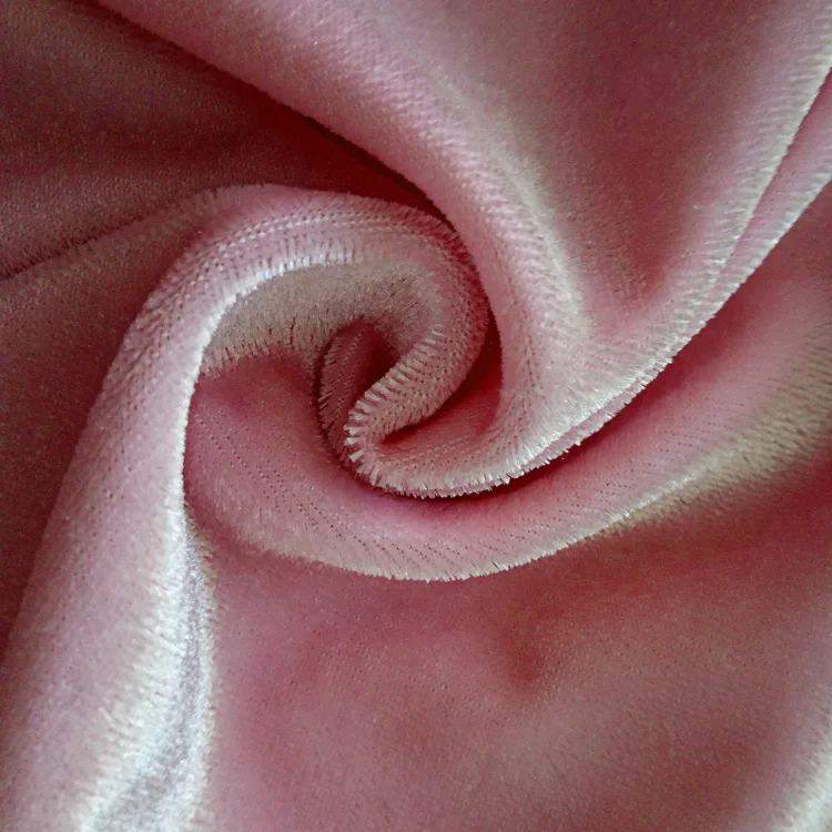 Plain dyed pink colour shiny polyester spandex material 4 way stretch fabric form knitted supplier