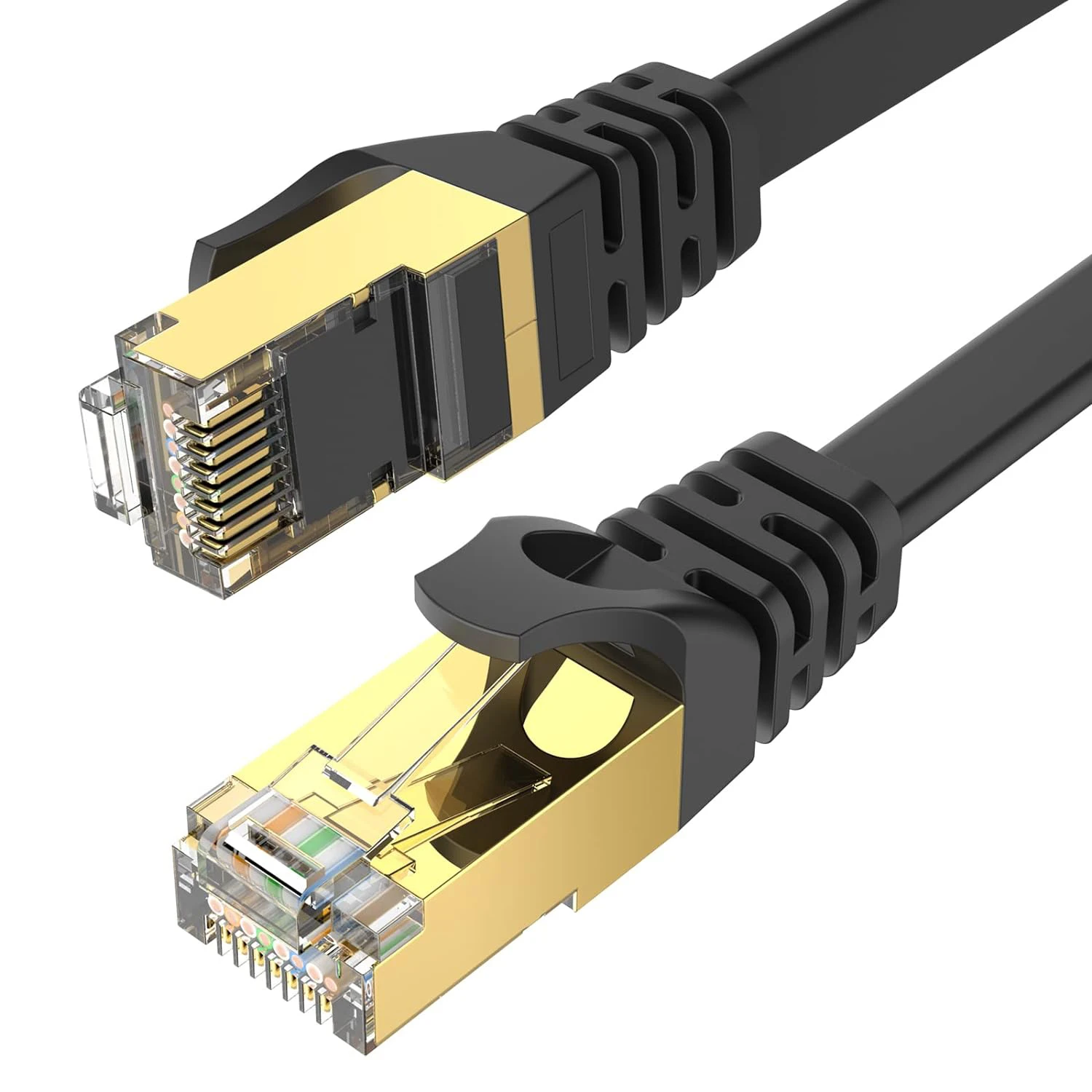 CAT 7 BC Flat Ethernet Cable CAT7 40Gbps 2000MHz SSTP RJ45 Internet Network Cables 32AWG 8P8C ROHS Patch Cord with Gold Plated