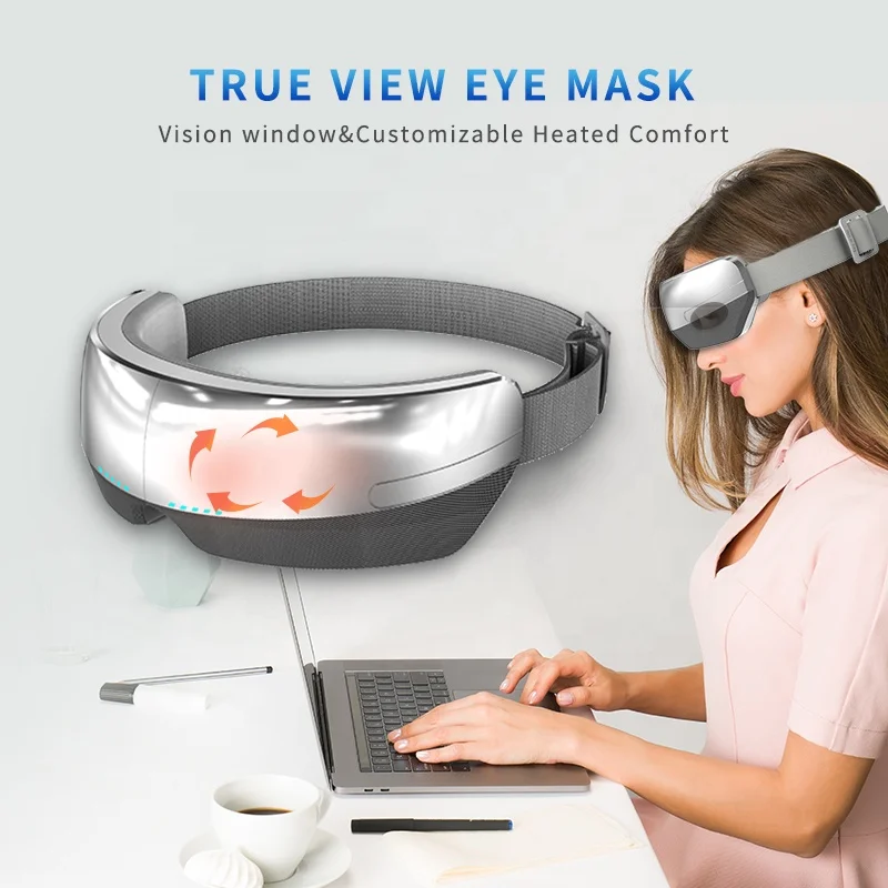 Air Pressure Relaxing Therapy Wireless Vibrating   Kneading Heating Smart Eye Massager for eye strains Migraine Relief Mask