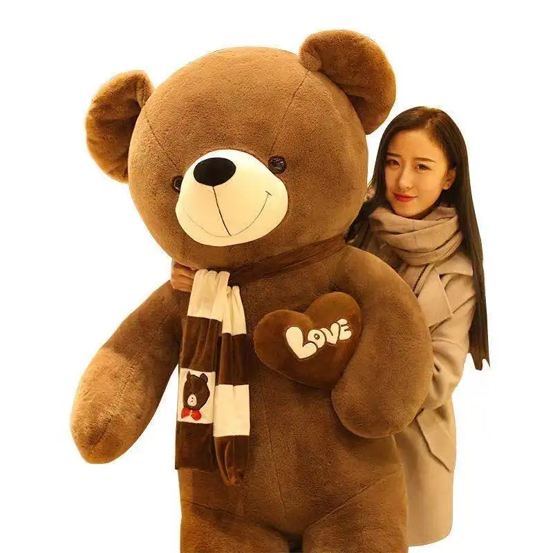 80cm giant stuffed plush toys  scarf teddy bear for lovers birthday gifts