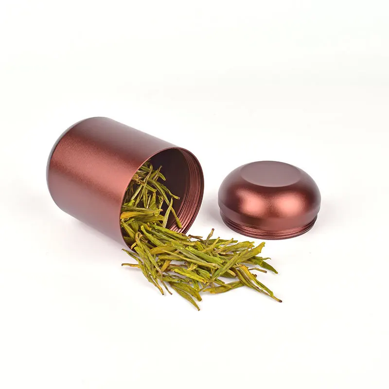 metal canister tea can 60ml Rose gold small size metal tea coffee tin can free sample Tea Tin