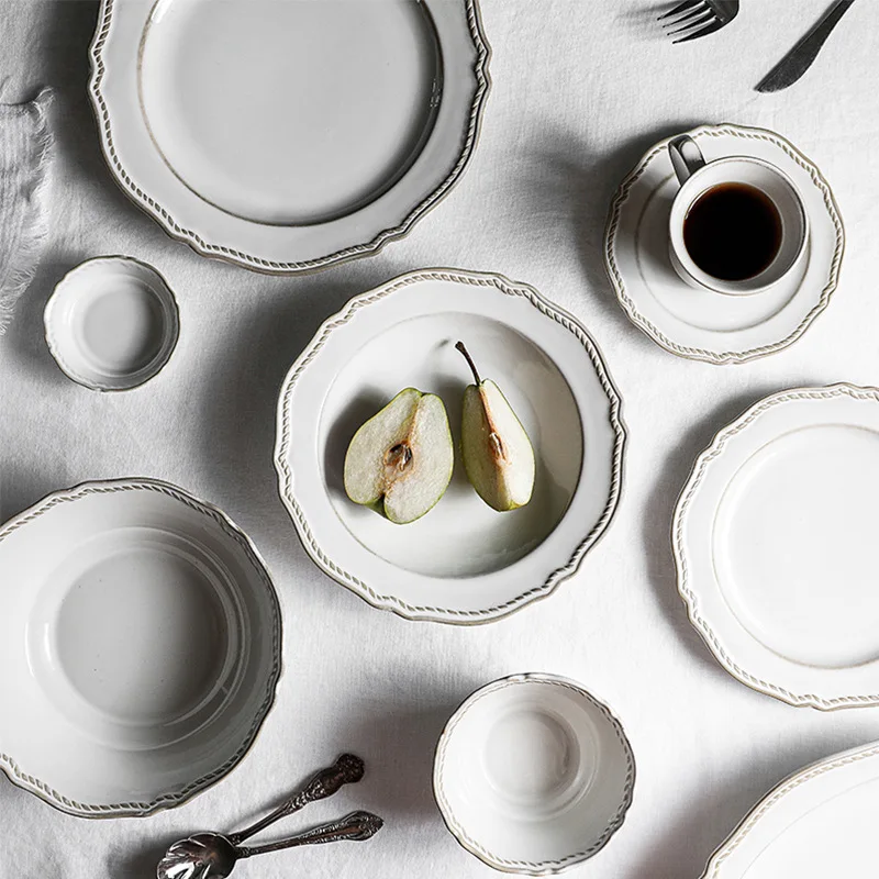 JiuWANG chaozhou  Charger Plate Elegant Porcelain Dinner Set Nordic Royal Lxuruy Ceramic Dinner Set