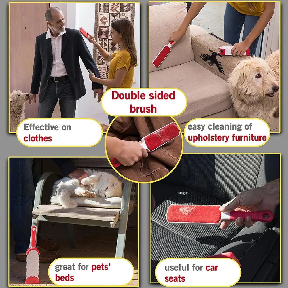 Многоразовая двусторонняя щетка для удаления шерсти домашних животных, новый дизайн