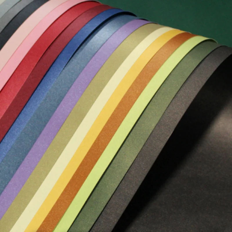 Custom pearlescent paper 100-300gsm coating one side or double side color Pearls paper