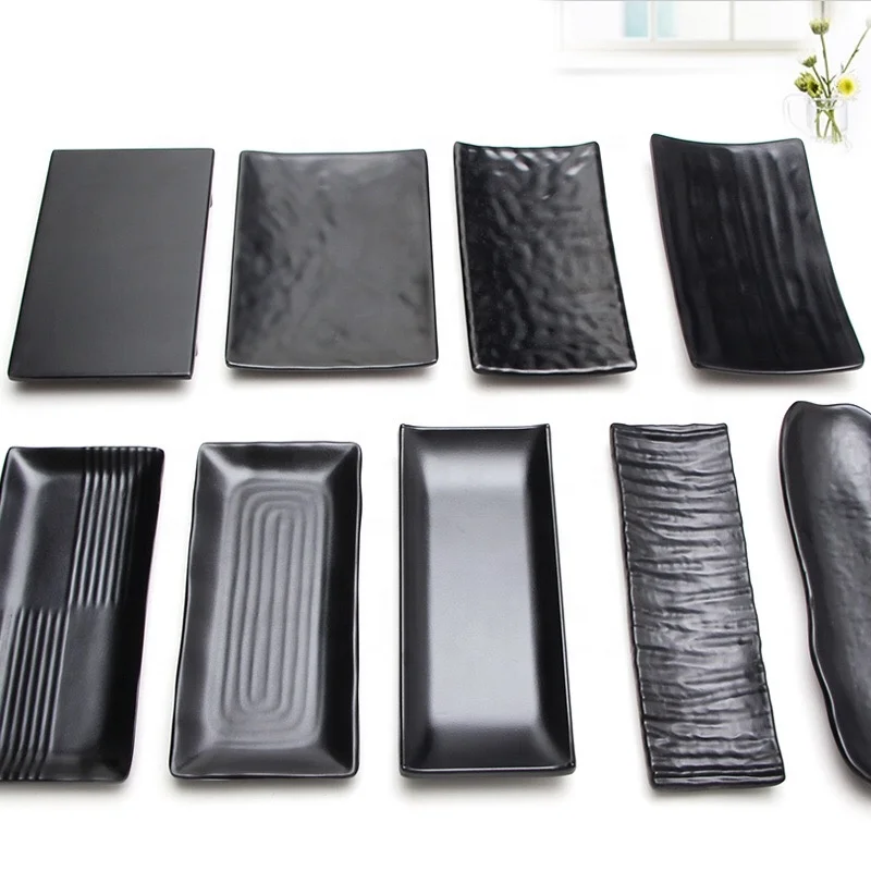 TaiYuanMei Manufacturer Beautiful Unbreakable Easy Washing Black Melamine Plates For Restaurant