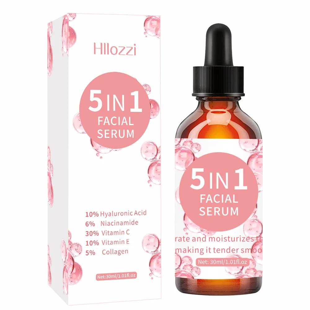 Hyaluronic Acid Vitamin C Collagen 5 In 1 Essence Moisturizing Facial Water Brightens Skin Tone Niacinamide Vitamin E Essence