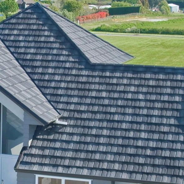 Colorful box barge cover stone coated metal roof tile