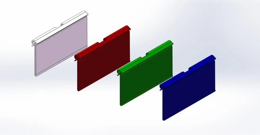 HZL Factory Flexible Custom Clear Plastic Display PVC Acrylic Display Shelf Scan Label Strip Card Holder Price Tag For Hooks