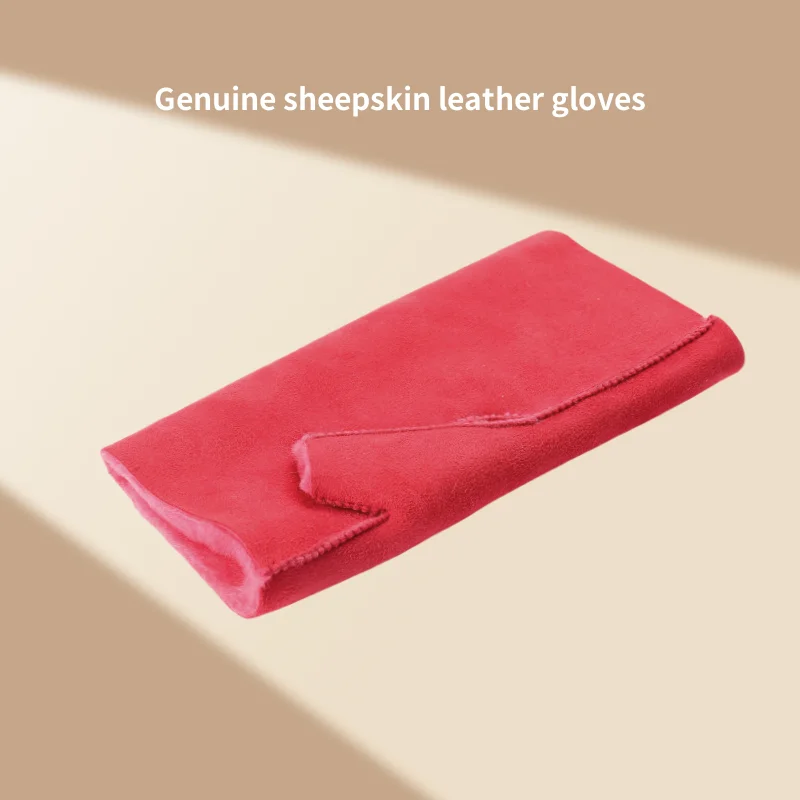 Red Half Finger Ladies Fingerless Leather Driving Gloves Without Finger