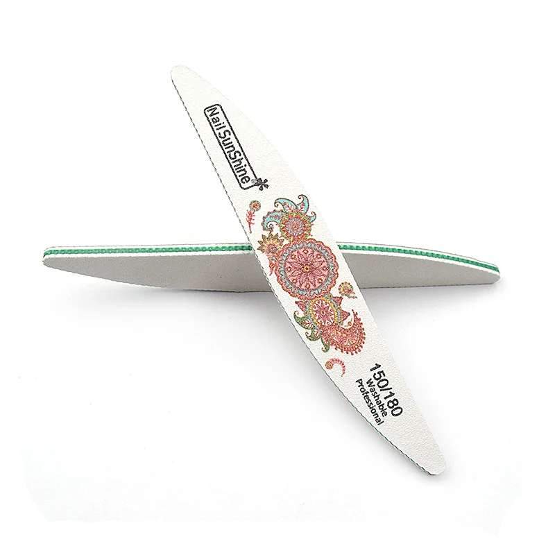 5pcs/lot Nail Files 80/100/150/180/240 Printed Manicure Nail Polish Washable Nails Files SandpaperToolWillow Individual Package