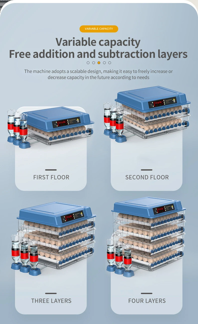 High Quality 24-500 Fully Automatic Chicken Egg Incubator and Hatcher PC Tray Material egg incubators for chickens