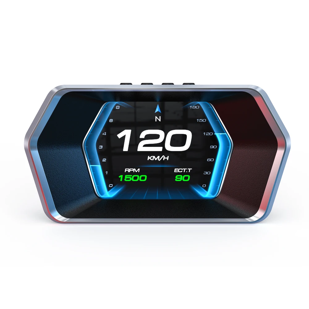 Universal OBD2+GPS HUD P17 Tpms Display gps tracker HUD Meter Car Overspeed Alarm and OBD2 Smart Gauge Speedometer