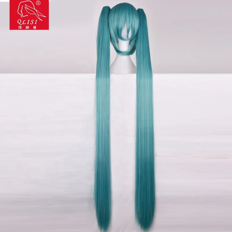 
Blue Color Long Ponytail anime cosplay wig Synthetic Hair wig 