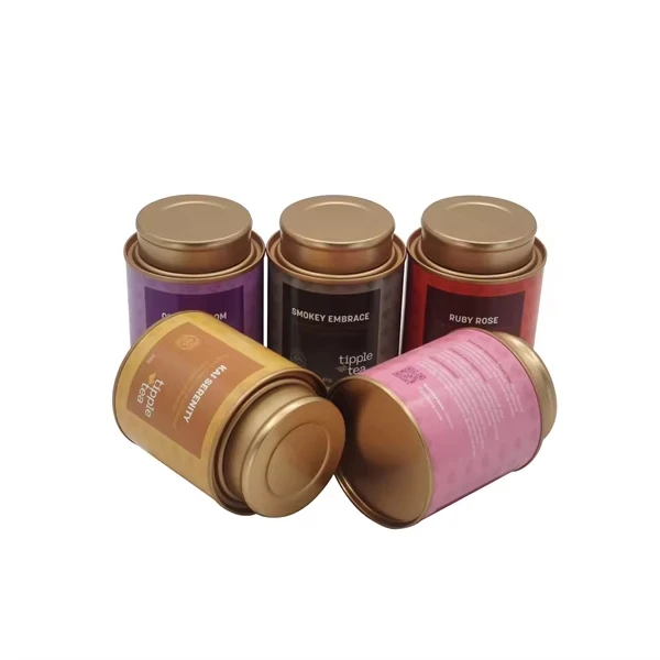 50 grams 100 grams loose tea small cans packaging airtight custom printing tea powder cardboard canister packaging