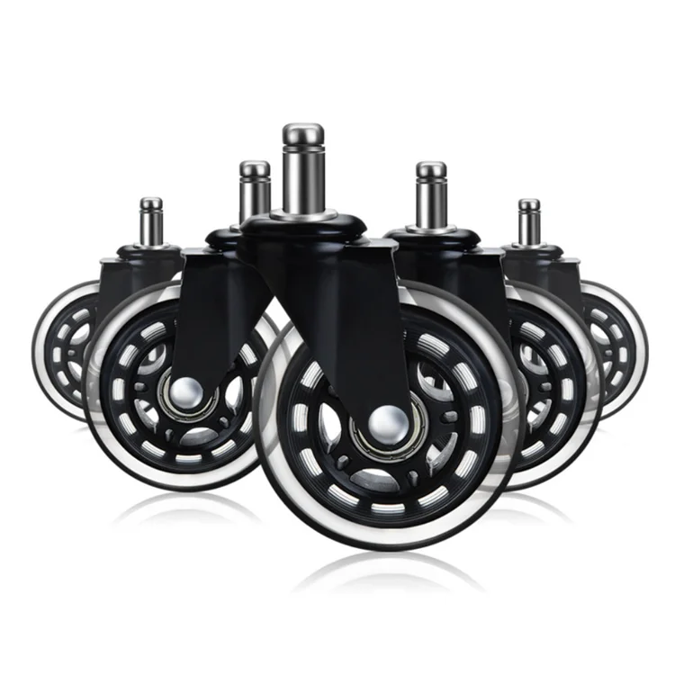 Furniture table type roller skate castor wheels 3 inch light duty threaded stem swivel office chair casters