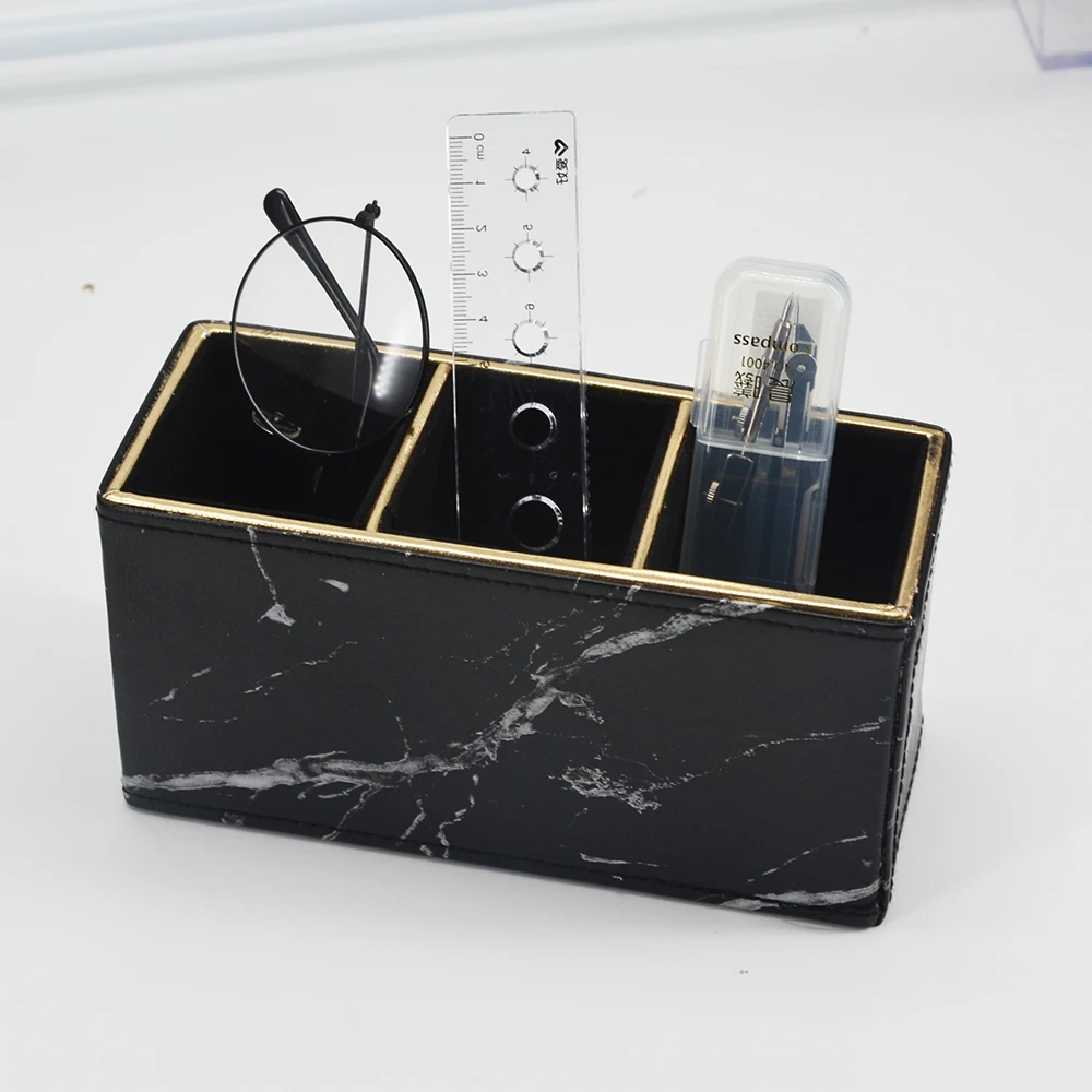 marble leather Desk Supply Organizer Office Supply Pen Holder Pencil Cup Desktop Storage Organize