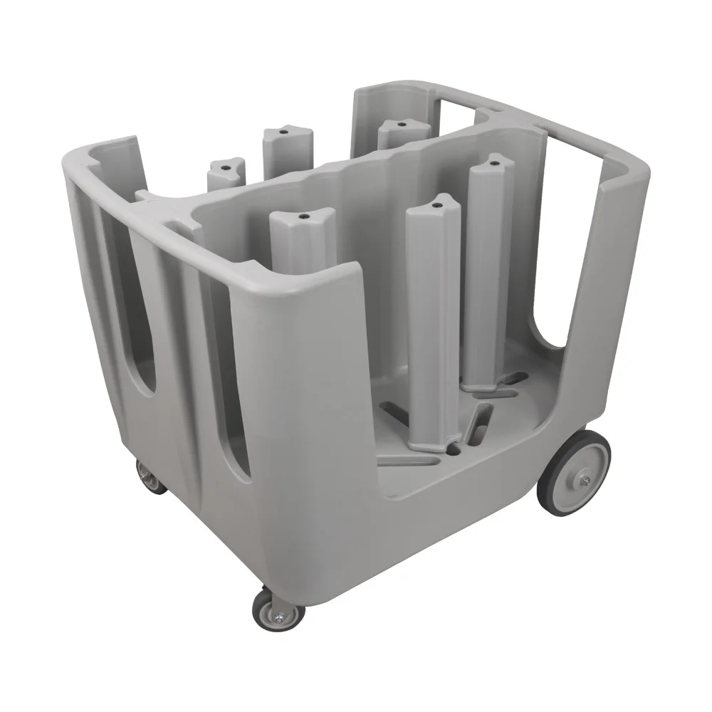 Adjustable Plastic Plate Dish Cart PP Material Serving Trolley for Kitchen Equipment Mobile Food Tray Moving Cart
