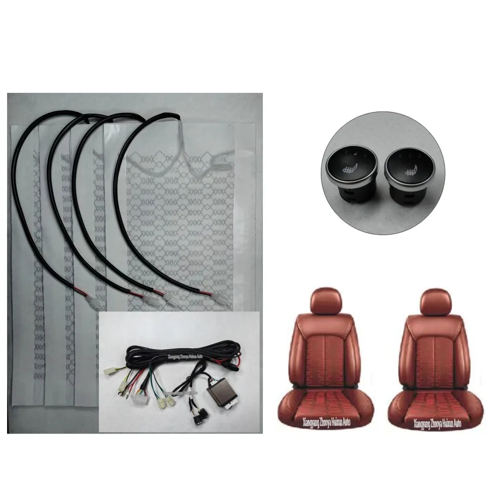 automotive aftermarket car seat heater kits mini round 3 speed heater switch dual seat heating pad for universal cars