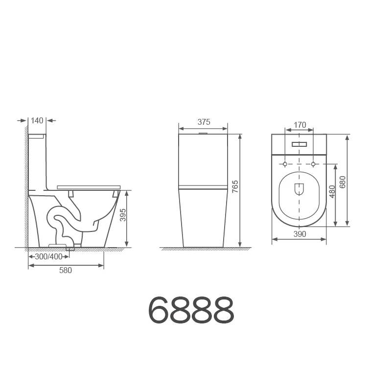China Supplier Wholesale High Quality Modern Design Washdown Siphonic One-Piece Ceramic Toilet