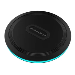 New Private Model 15W Wireless Pad LED Ambient Light Type-c Wireless Charging Fast Charger with Cooling Function