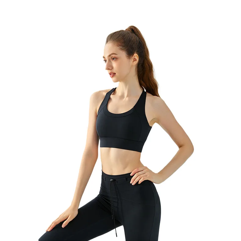 87%nylon Push up Soft Tank Top High Impact Support Compression Sports Bra Fitness Top Jogging Quakeproof Sports Bra for Women