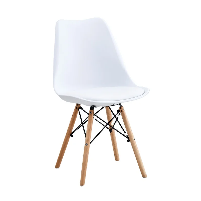 Современное нордическое дизайнерское кафе, домашняя кухня, столовая, тюльпан, Белая Кожаная подушка из полипропилена, пластиковый тюльпан, обеденный стул для продажи