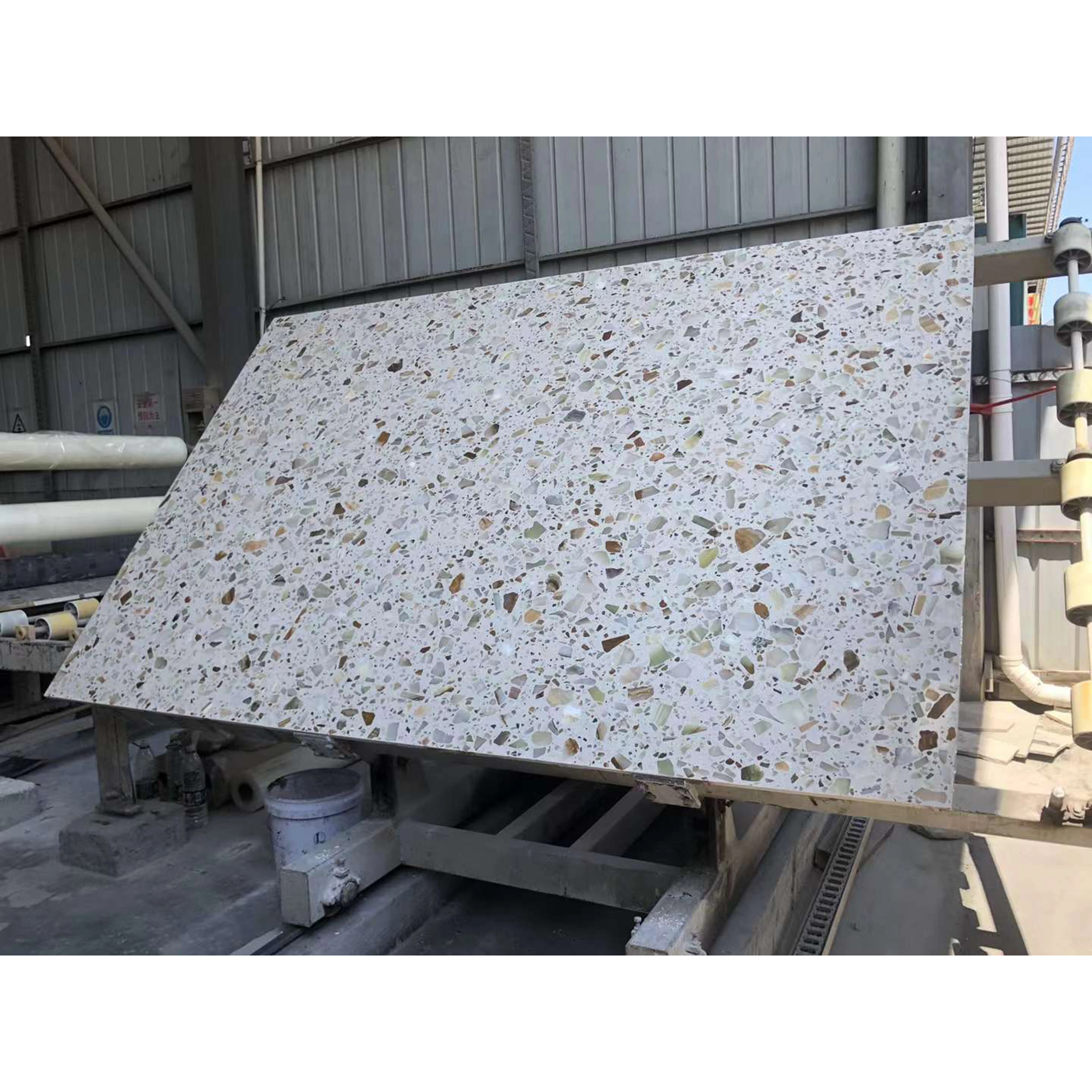 Luxury Transmit Light Terrazzo Beige Outdoor Floor Decorative Terrace Tile