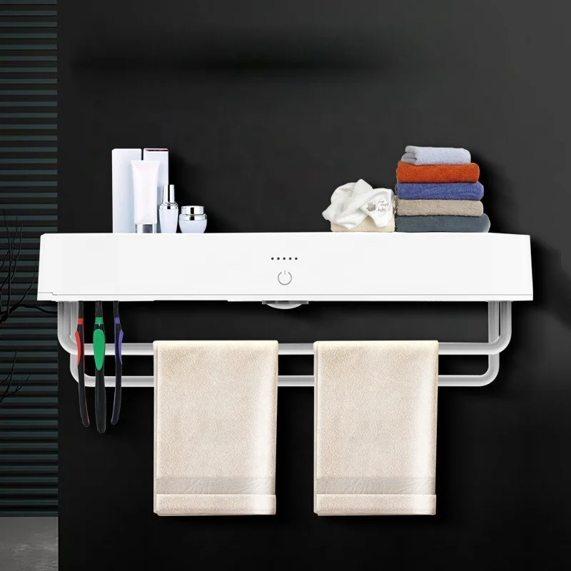 
smart home bathroom wall hang UV light electric towel heater rail towel dryer rack 