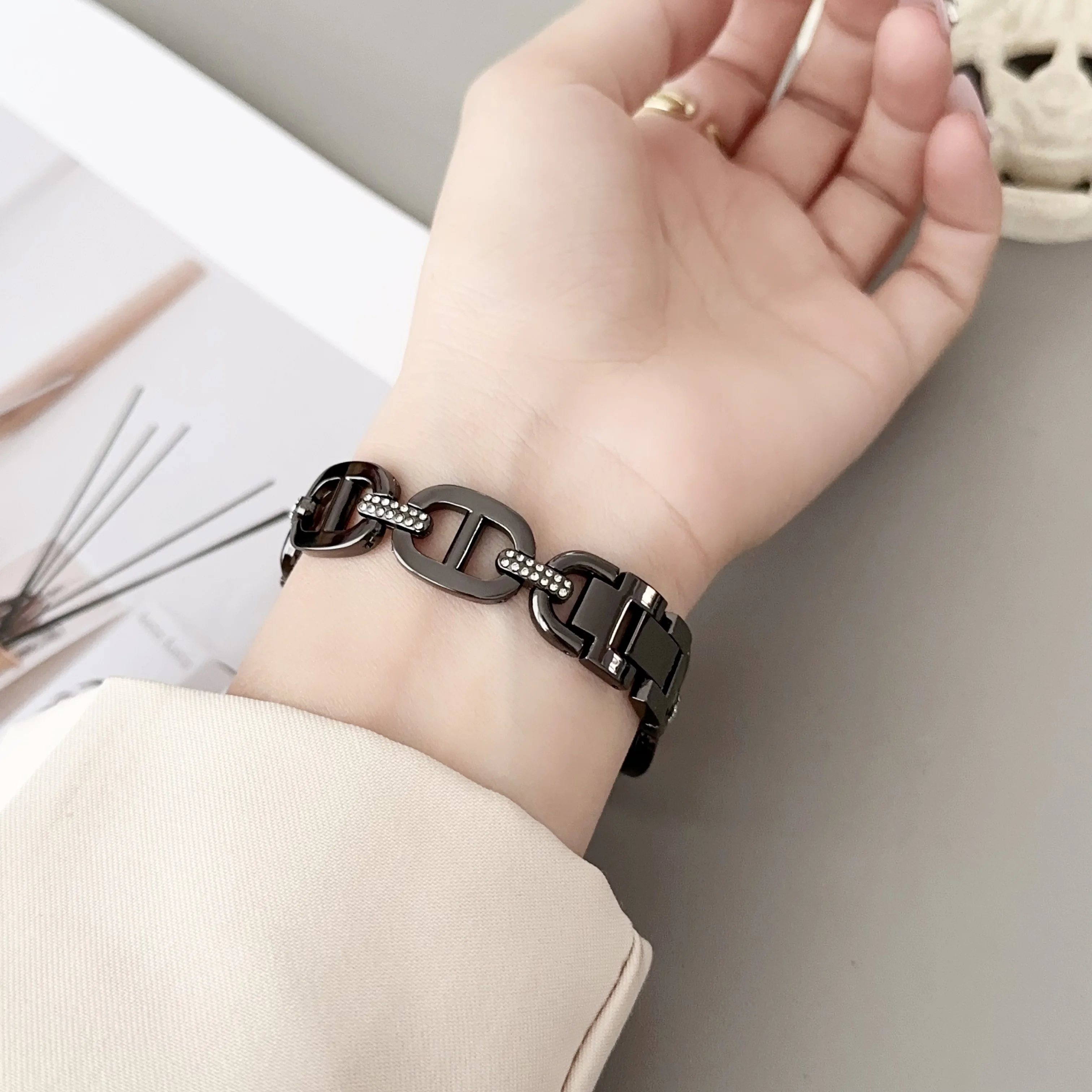 for xiaomi mi band 8 strap metal with diamond watch band for xiaomi band 8