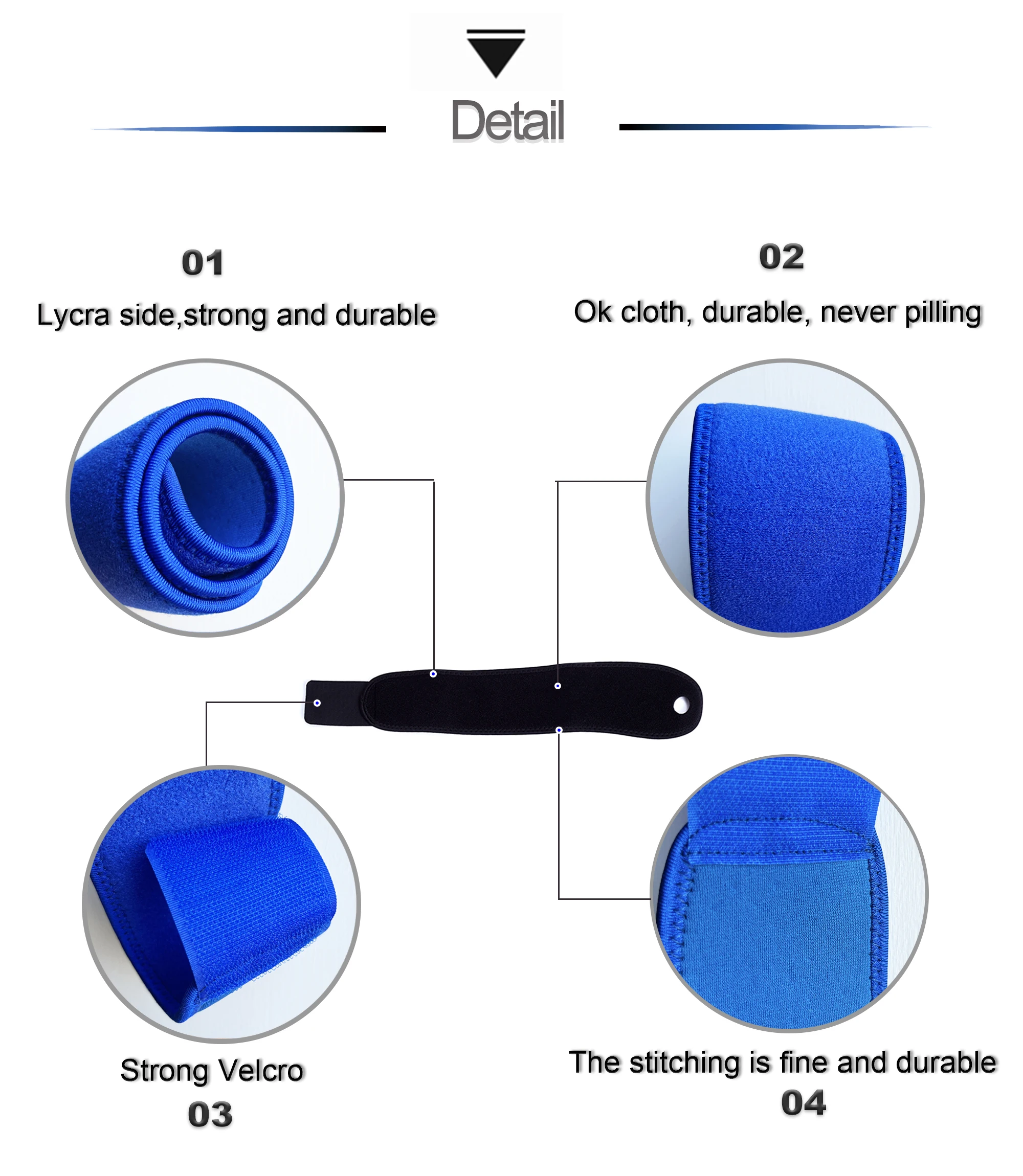 Hot Sale Adjustable Wrist Straps Neoprene Black Bule Fitted Yoga Wrist Sweat Bands Brace Support