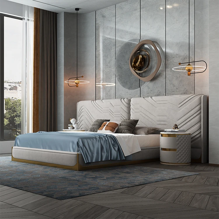 Высококачественная антикварная мебель с металлической рамой, деревянные современные роскошные кровати для гостиничных спален