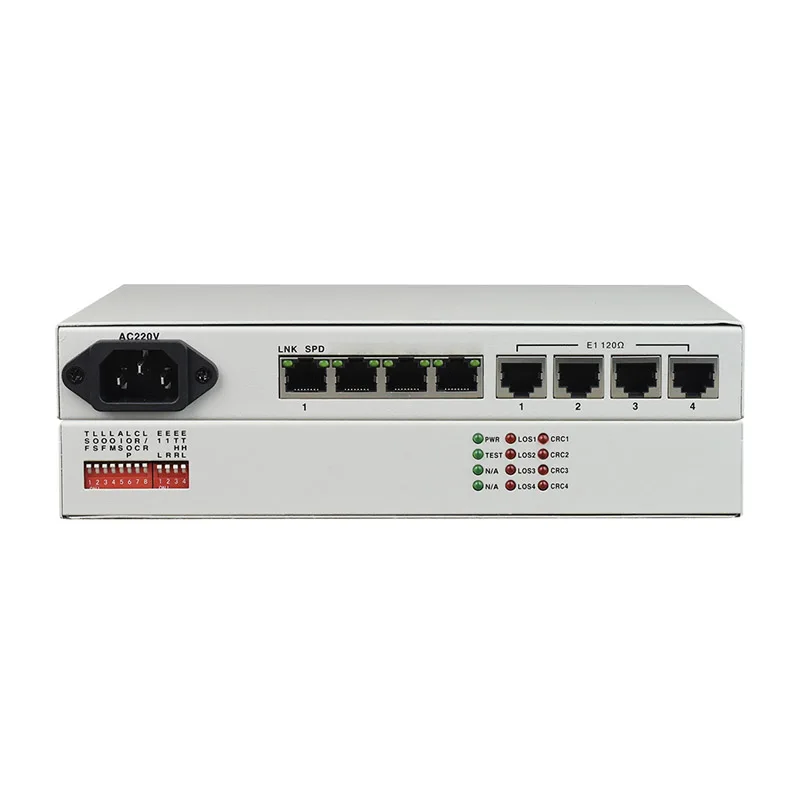 High Performance Ethernet over E1 Protocol Converter 4 Channel E1 to FE Interface Converter