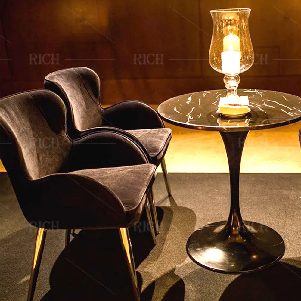 Стулья и столы для мероприятий в отеле, современная мебель для ресторана, ножки с золотым покрытием, кресло с зеленым бархатным покрытием, обеденный стул