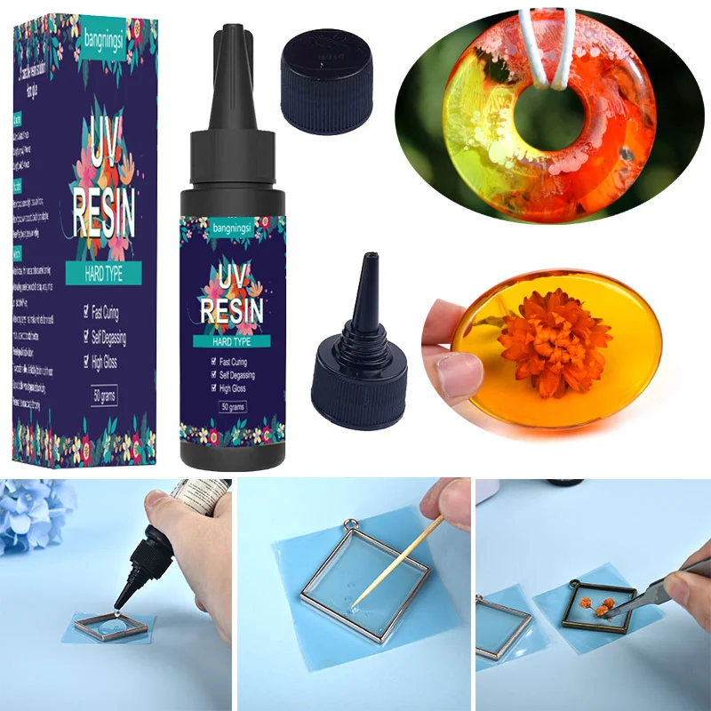 Quick Drying UV Resin Glue for DIY Crystal Layered Casting Resin Hardener Clear Resin Jewelry Making Accessories